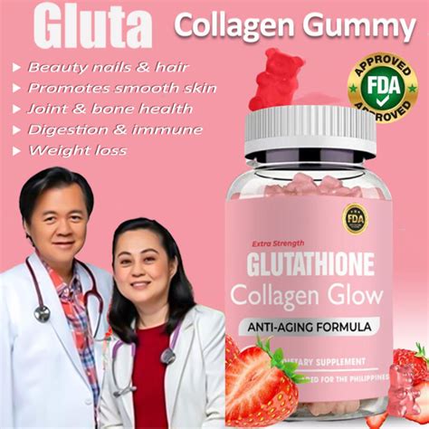 Glutathione With Collagen Gummy Whitening Gummies Anti Aging Skin Glow