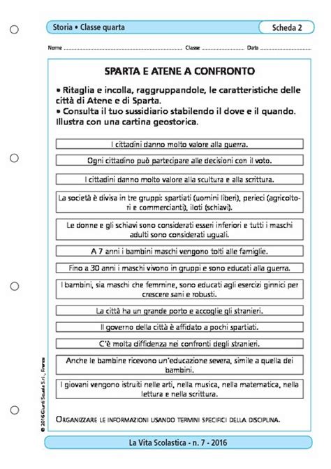 Sparta E Atene Schede Didattiche Scuola Primaria Schede Didattiche Di