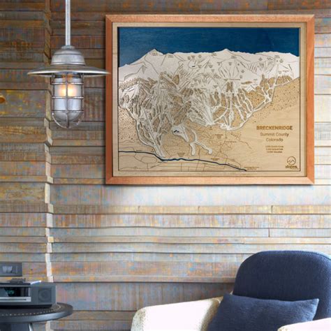 Breckenridge 3D Ski Trail Map Art Wooden Ski Map Skiing Decor