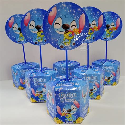 Centro De Mesa Grande Personalizado Stitch Elo7