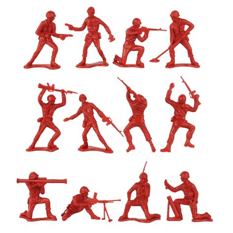 TimMee PLASTIC ARMY MEN: Gray vs Red 100pc Soldier Figures - Made in ...