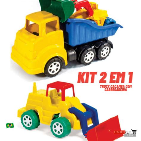 kit Truck Caçamba carregadeira caminhao trator grande brinquedo