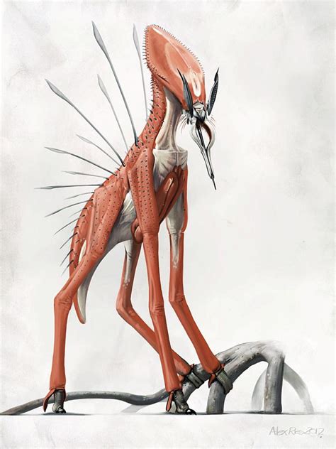 Crimson Needlejaw Alien Concept Art Alien Concept Creature Concept Art