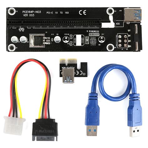 Centechia 50cm Pci Express Pci E 1x To 16x Riser Card Extender Pcie Adapter Usb 3 0 Cable