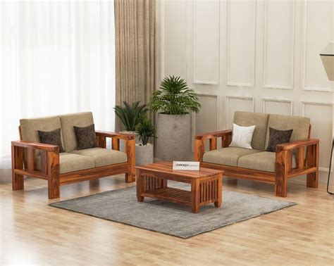 Saamenia Furnitures Solid Sheesham Wooden Seater Sofa Set For Living