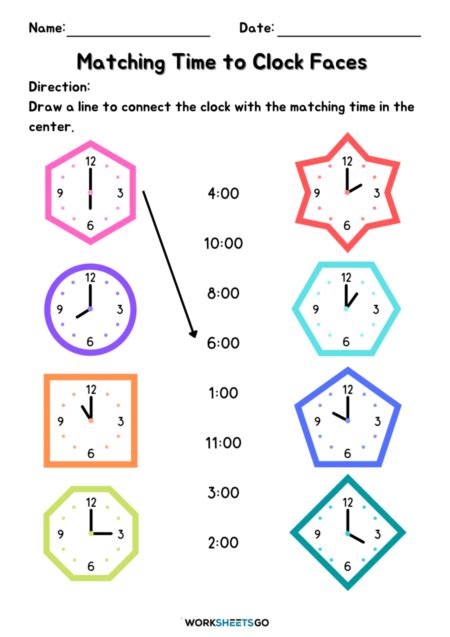 Matching Time To Clock Faces Worksheets Worksheetsgo