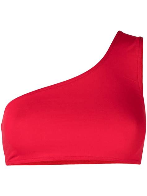 Eres Symbole One Shoulder Bikini Top Red Editorialist