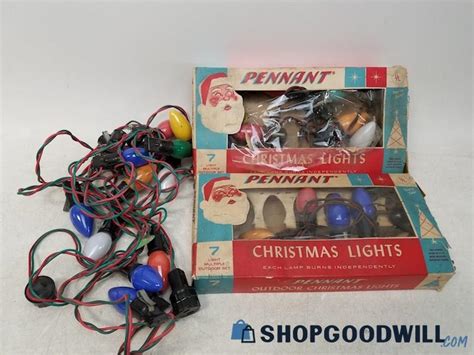 Three Sets Of Vintage Untested Pennant Christmas Lights Shopgoodwill