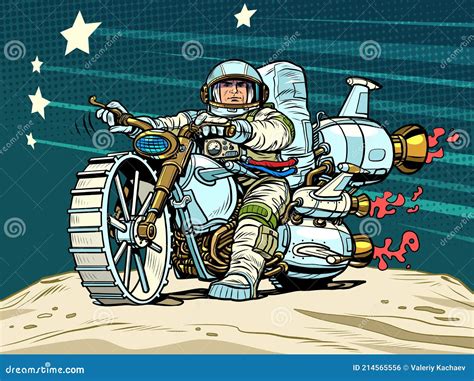 Motociclista Astronauta En Una Moto Espacial Ciencia Ficci N