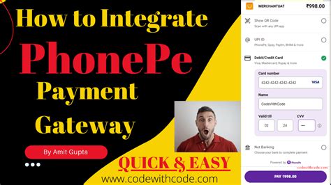 Easy Guide Integrating Phonepe Payment Gateway On Your Website Code