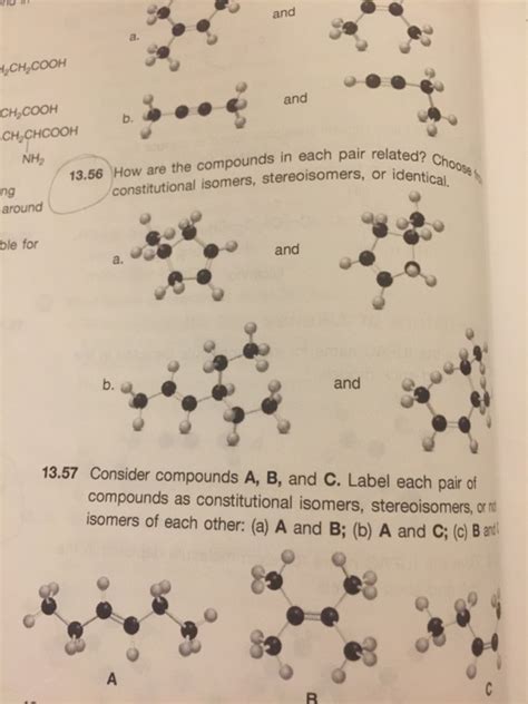 Solved How Are The Compounds In Each Pair Related Choose