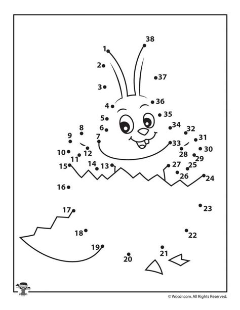 Hatching Easter Bunny Connect The Dots Woo Jr Kids Activities