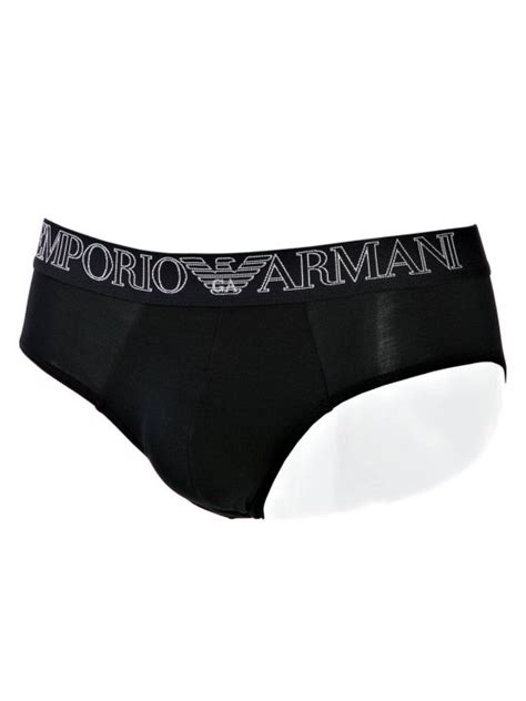 Slip Uomo Emporio Armani Nero Con Elastico Albos Underwear Shop