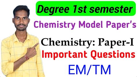 Degree 1st Semester Chemistry Model Papers And Important Questions