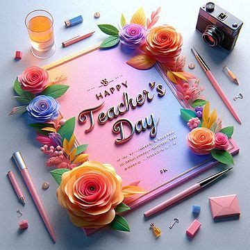 Happy Teachers Day Floral Card Background, Teacher S Day, Teacher Day ...