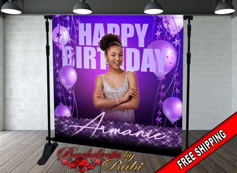 Birthday Backdrop Custom Photo Birthday Backdrop 21st - Etsy