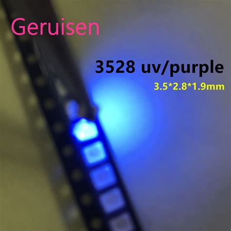 Pcs Diodes Smd Uv Led Purple Lamp Bead Nm