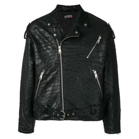 Veste Motard En Cuir Noire Represent Farfetch Lookastic