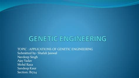 applications of genetic engineering