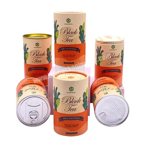 Custom Food Grade Cardboard Cylinder Airtight Canister Protein Powder Paper Tube Packaging With