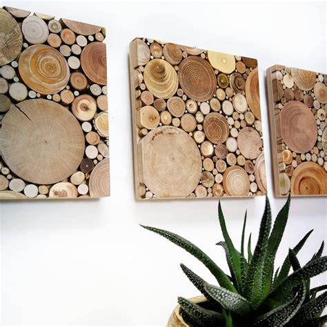 Set Of 3 Modern Wood Wall Art Reclaimed Wood Wall Decor Etsy