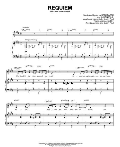 Requiem Dear Evan Hansen Piano Vocal Score PDFCOFFEE Requiem