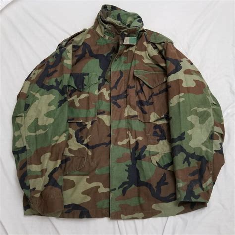 Vtg S Us Army Camo Cold Weather Field Coat Jacket M Gem