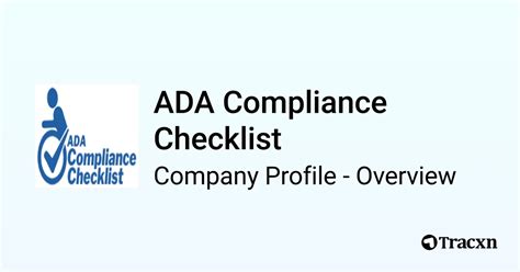 Ada Compliance Checklist Company Profile Tracxn