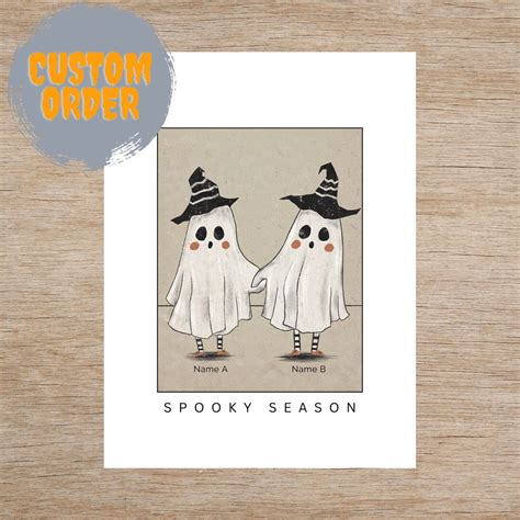 Custom Ghosts Holding Hands Halloween Art Home Decor Halloween Wall Art