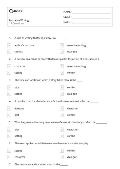 50 Writing Worksheets For 4th Grade On Quizizz Free And Printable