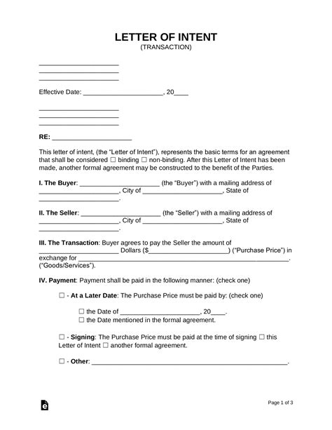 Free Letter of Intent (LOI) Templates (14) - PDF | Word – eForms