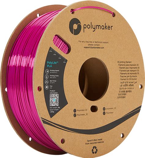 Polymaker PolyLite Silk PLA Magenta 3DJake Italia