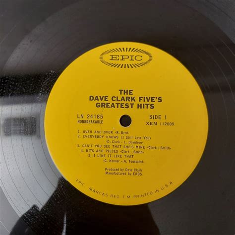 The Dave Clark Five Greatest Hits Vinyl Lp Epic Records Ln 24185 1966