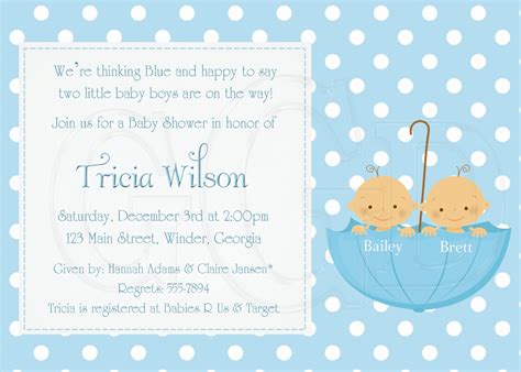 How To Create Unique Baby Shower Invitations For Twins Beeshower