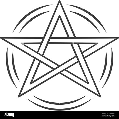 Pentagram Linear Icon Thin Line Illustration Occult Ritual Pentacle