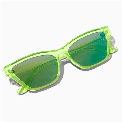 Neon Green Cat Eye Sunglasses | Claire's US