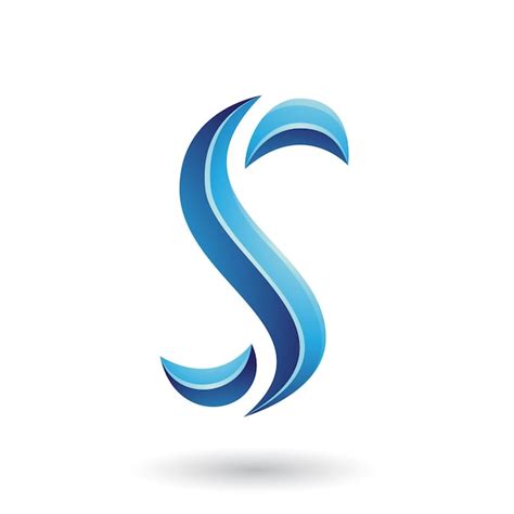 Serpiente Brillante Azul En Forma De Letra S Vector Ilustración