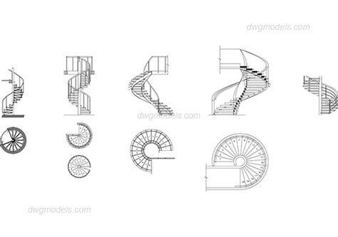 Spiral staircase DWG, free CAD Blocks download