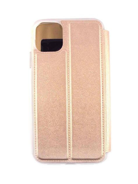 Capa Iphone 11 Flip Alta Qualidade Dourada C Apoio E Janela Capas De