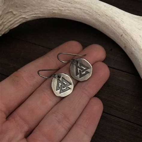 Valknut Earrings - Silver - The Wicked Griffin