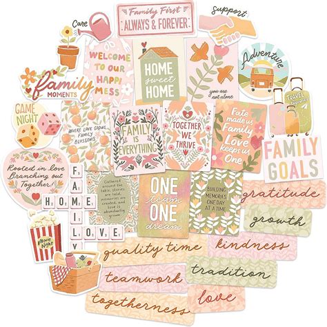 Navy Peony Bonds and Dreams Family Vision Board Stickers | Oriental Trading