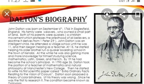 Prepare A Biography Containing The Contributions Of John Dalton