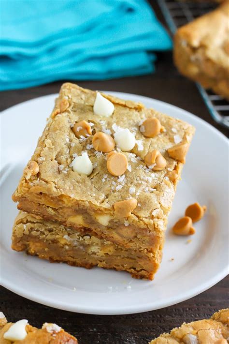 Thick And Chewy White Chocolate Peanut Butter Blondies Baker By Nature