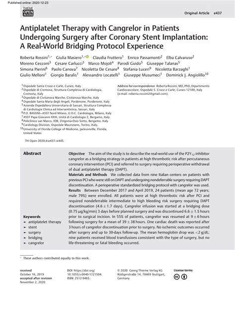 Pdf Antiplatelet Therapy With Cangrelor In Patients Undergoing