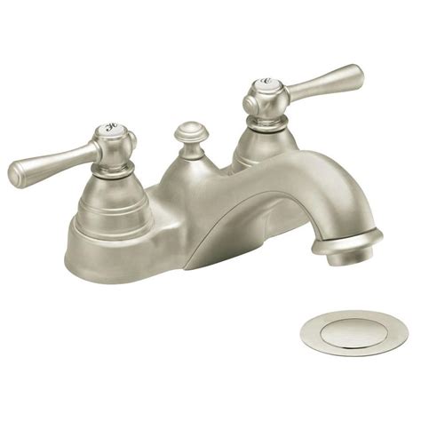 Shop Moen Kingsley Brushed Nickel 2 Handle 4 In Centerset Watersense Bathroom Faucet Drain