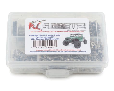 Rc Screwz Vanquish Vs Crawler Stainless Steel Screw Kit Rczvanq