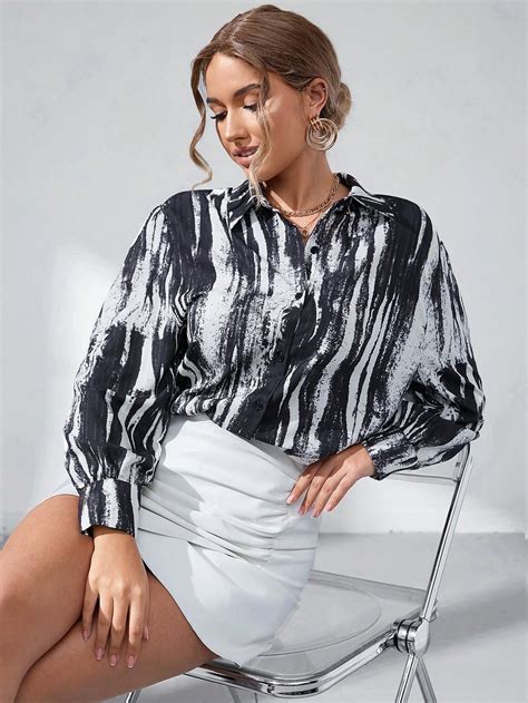 Shein Privé Tie Dye Button Front Shirt Shein Usa