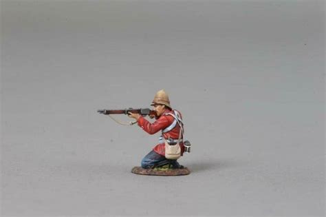 British Lance Corporal Kneeling Firing 24th Regiment Of Foot Anglo Zulu Wars Single Figure