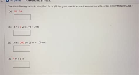 Solved Points Previous Answers Alexgeom Chegg