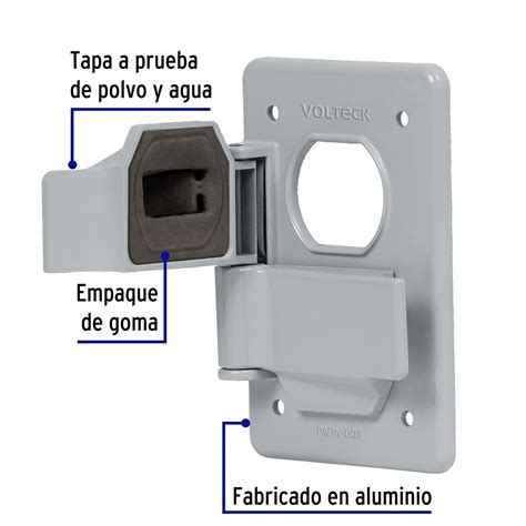 Placa Tipo Fs Con Cubierta Doble Sobreponer Volteck Placas